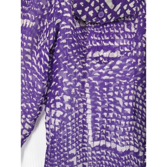 Joes Jeans Shirt Small Silk Military Top Button Up Sheer Unisex * - Picture 4 of 11